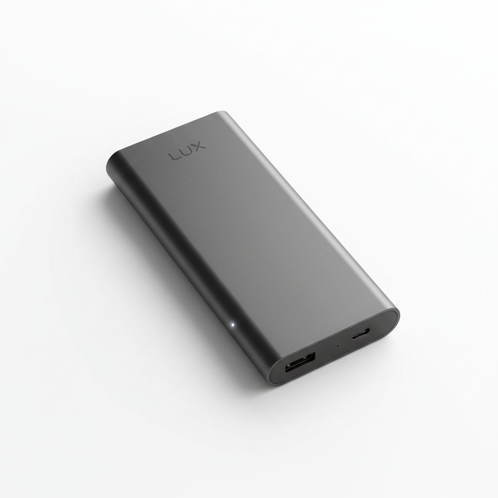 Power bank ultra delgado en aluminio cepillado