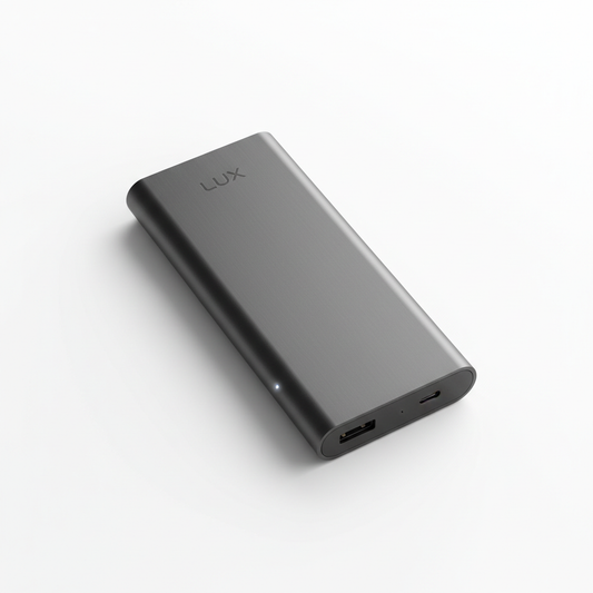 Power bank ultra delgado en aluminio cepillado
